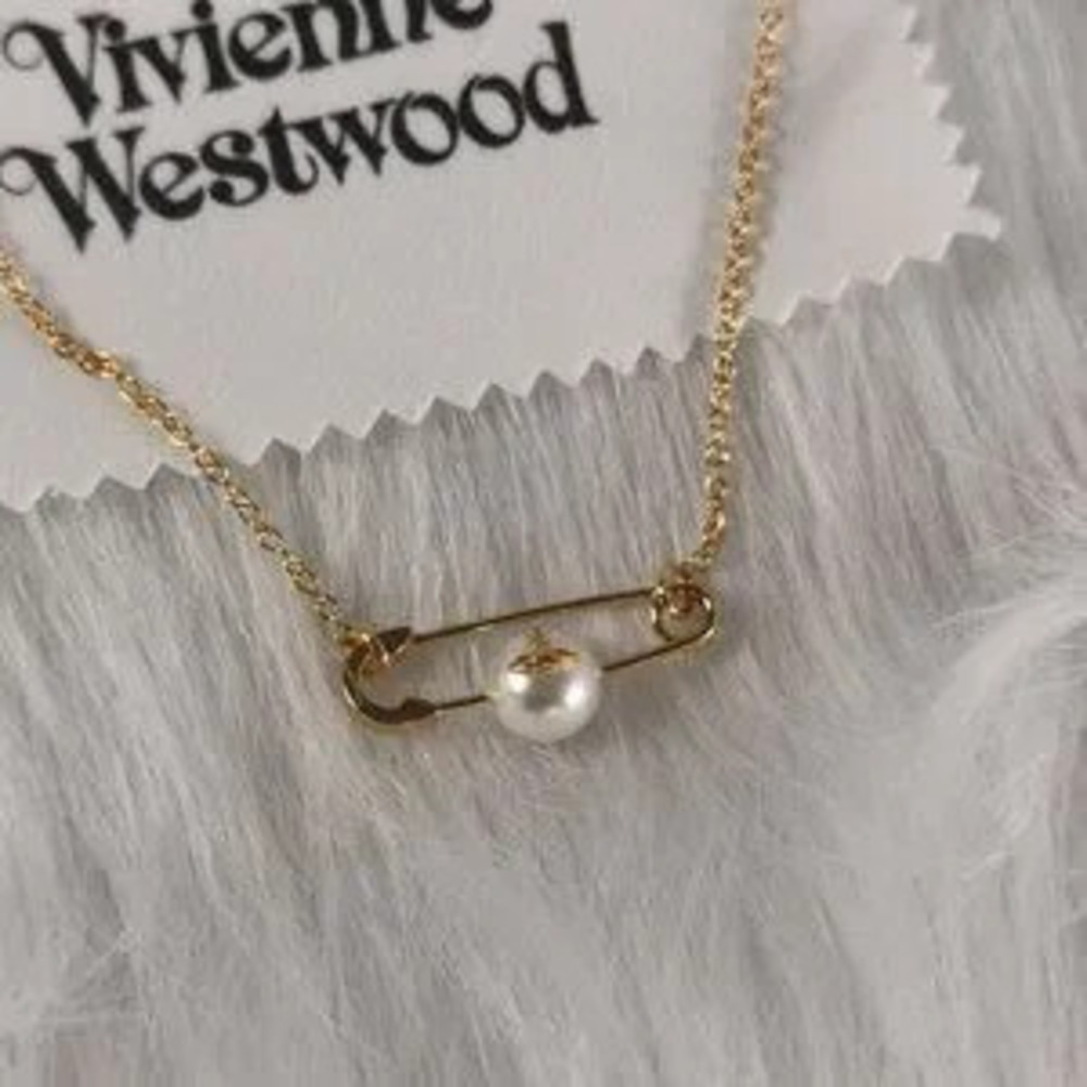 Vivienne Westwood Gold Safety Pin Necklace